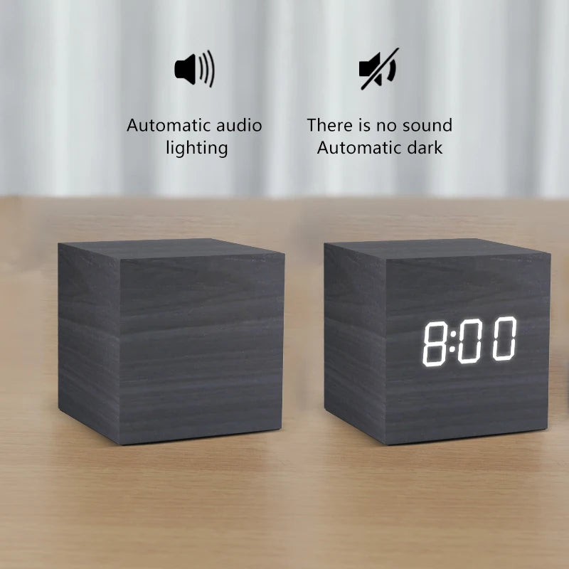 Wooden Digital Alarm Clock