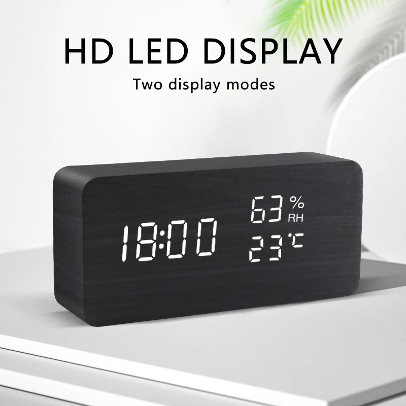 Wooden Digital Alarm Clock
