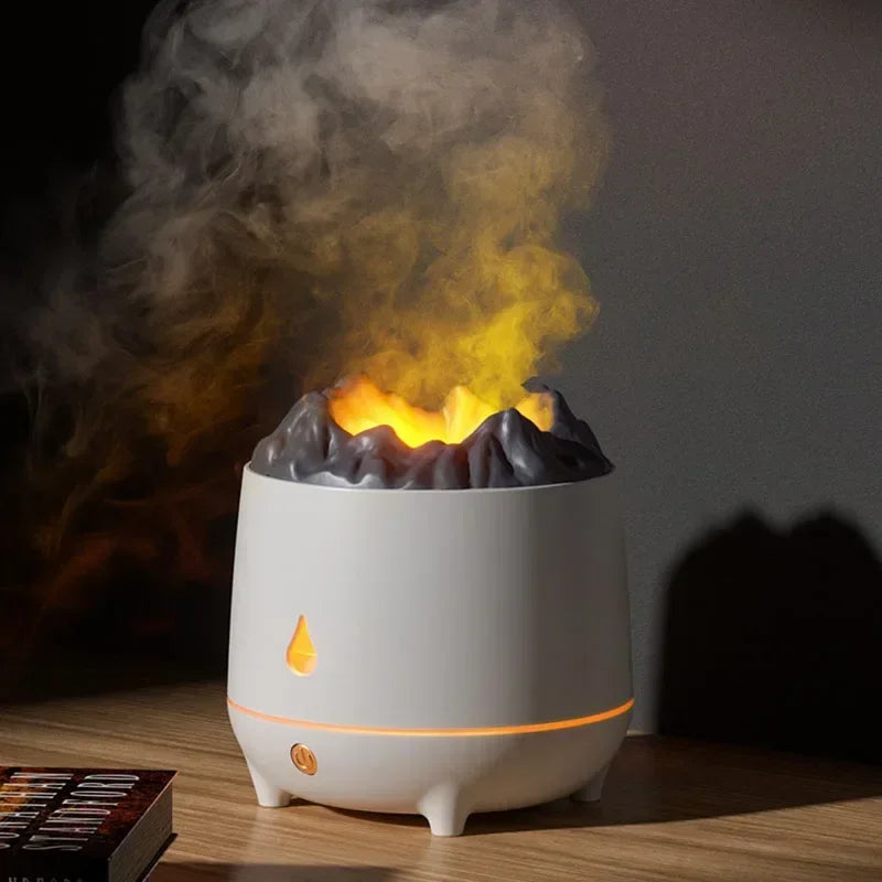 Volcano Flame Humidifier – Relaxing Aroma Diffuser with LED Atmosphere Light