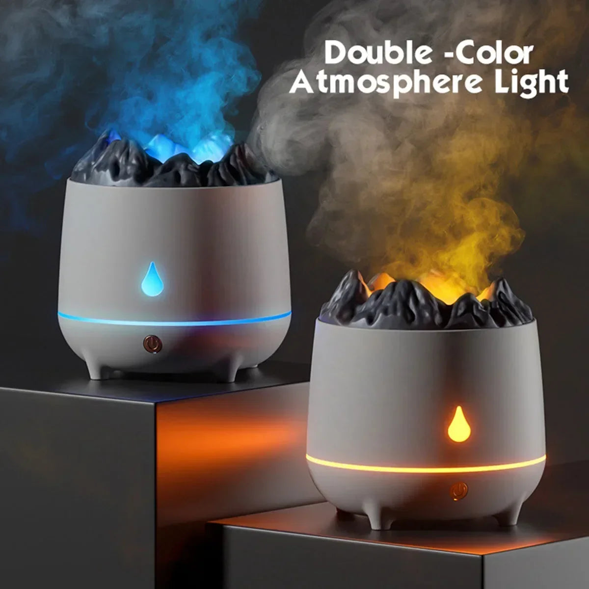 Volcano Flame Humidifier – Relaxing Aroma Diffuser with LED Atmosphere Light