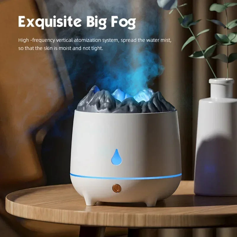 Volcano Flame Humidifier – Relaxing Aroma Diffuser with LED Atmosphere Light
